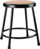 6200 Series Heavy Duty Steel Stool, Backless, Supports Up To 500 Lb, 18" Seat Height, Brown Seat, Black Base