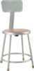 6200 Series Heavy Duty Steel Stool With Backrest, Supports Up To 500 Lb, 18" Seat Height, Brown Seat, Gray Back/Base