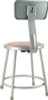 6200 Series Heavy Duty Steel Stool With Backrest, Supports Up To 500 Lb, 18" Seat Height, Brown Seat, Gray Back/Base