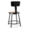 6200 Series Heavy Duty Stool With Backrest, Supports Up To 500 Lb, 18" Seat Height, Brown Seat, Black Back/Base