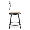 6200 Series Heavy Duty Stool With Backrest, Supports Up To 500 Lb, 18" Seat Height, Brown Seat, Black Back/Base