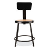 6200 Series Heavy Duty Stool With Backrest, Supports Up To 500 Lb, 18" Seat Height, Brown Seat, Black Back/Base