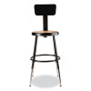 6200 Series 19" To 27" Height Adjustable Heavy-Duty Stool With Backrest, Supports Up To 500 Lb, Masonite Seat/Black Base