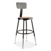 6200 Series 19" To 27" Height Adjustable Heavy-Duty Stool With Backrest, Supports Up To 500 Lb, Masonite Seat/Black Base