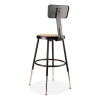 6200 Series 19" To 27" Height Adjustable Heavy-Duty Stool With Backrest, Supports Up To 500 Lb, Masonite Seat/Black Base
