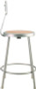 6200 Series Heavy Duty Steel Stool With Backrest, Supports Up To 500 Lb, 24" Seat Height, Brown Seat, Gray Back/Base