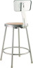 6200 Series Heavy Duty Steel Stool With Backrest, Supports Up To 500 Lb, 24" Seat Height, Brown Seat, Gray Back/Base
