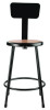 6200 Series Heavy Duty Steel Stool With Backrest, Supports Up To 500 Lb, 24" Seat Height, Brown Seat, Black Back/Base