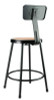 6200 Series Heavy Duty Steel Stool With Backrest, Supports Up To 500 Lb, 24" Seat Height, Brown Seat, Black Back/Base