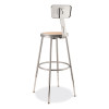 6200 Series 25" To 33" Height Adjustable Heavy Duty Stool With Backrest, Supports Up To 500 Lb, Brown Seat, Gray Base