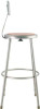 6200 Series Heavy Duty Steel Stool With Backrest, Supports Up To 500 Lb, 30" Seat Height, Brown Seat, Gray Back/Base
