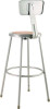 6200 Series Heavy Duty Steel Stool With Backrest, Supports Up To 500 Lb, 30" Seat Height, Brown Seat, Gray Back/Base