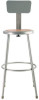 6200 Series Heavy Duty Steel Stool With Backrest, Supports Up To 500 Lb, 30" Seat Height, Brown Seat, Gray Back/Base