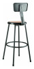 6200 Series Heavy Duty Steel Stool With Backrest, Supports Up To 500 Lb, 30" Seat Height, Brown Seat, Black Back/Base