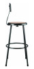6200 Series Heavy Duty Steel Stool With Backrest, Supports Up To 500 Lb, 30" Seat Height, Brown Seat, Black Back/Base