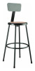 6200 Series Heavy Duty Steel Stool With Backrest, Supports Up To 500 Lb, 30" Seat Height, Brown Seat, Black Back/Base