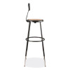 6200 Series 32"-39" Height Adjustable Heavy Duty Stool With Backrest, Supports Up To 500 Lb, Brown Seat, Black Base
