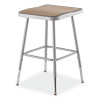 6300 Series Height Adjustable Hd Square Seat Stool, Backless, Supports Up To 500 Lb, 18" To 26" Seat Height, Brown/Gray
