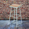 6300 Series Height Adjust Heavy Duty Square Seat Steel Stool, Backless, 500Lb, 23.75" To 31.75" Height, Brown Seat, Gray Base
