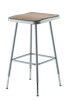 6300 Series Height Adjust Heavy Duty Square Seat Steel Stool, Backless, 500Lb, 23.75" To 31.75" Height, Brown Seat, Gray Base