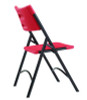 600 Series Heavy Duty Plastic Folding Chair, Supports Up To 500 Lb, 18" Seat Height, Red Seat/Back, Black Base, 4/Carton