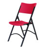 600 Series Heavy Duty Plastic Folding Chair, Supports Up To 500 Lb, 18" Seat Height, Red Seat/Back, Black Base, 4/Carton