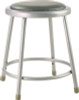 6400 Series Fixed Height Heavy Duty Vinyl Padded Steel Stool, Backless, Supports 500 Lb, 18" Seat Height, Gray Seat/Base
