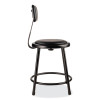 6400 Series Heavy Duty Vinyl Padded Stool With Backrest, Supports 300 Lb, 18" Seat Height, Black Seat, Black Back, Black Base