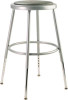 6400 Series Height Adjustable Hd Vinyl Padded Steel Stool, Backless, Supports 500 Lb, 18.5"-26.5" Seat Height, Gray Seat/Base