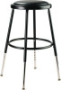 6400 Series Height Adjustable Hd Vinyl Padded Steel Stool, Backless, Supports 500Lb, 18.5"-26.5" Seat Height, Black Seat/Base