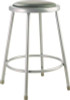 6400 Series Fixed Height Heavy Duty Vinyl Padded Steel Stool, Backless, Supports 500 Lb, 24" Seat Height, Gray Seat/Base