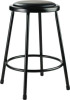 6400 Series Fixed Height Heavy Duty Vinyl Padded Steel Stool, Backless, Supports 500 Lb, 24" Seat Height, Black Seat/Base