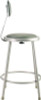 6400 Series Heavy Duty Vinyl Padded Steel Stool With Backrest, Supports Up To 500 Lb, 24" Seat Height, Gray Seat, Gray Base