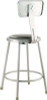 6400 Series Heavy Duty Vinyl Padded Steel Stool With Backrest, Supports Up To 500 Lb, 24" Seat Height, Gray Seat, Gray Base