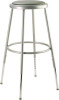 6400 Series Height Adjustable Heavy Duty Vinyl Padded Steel Stool, Supports 500 Lb, 25" To 33" Seat Height, Gray Seat/Base