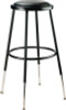6400 Series Height Adjustable Heavy Duty Vinyl Padded Steel Stool, Supports 500 Lb, 25" To 33" Seat Height, Black Seat/Base