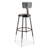 6400 Series Height Adj Heavy Duty Vinyl Steel Stool w/Backrest, Supports 300 Lb, 25"-33" Seat Ht, Black