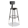 6400 Series Height Adj Heavy Duty Vinyl Steel Stool w/Backrest, Supports 300 Lb, 25"-33" Seat Ht, Black