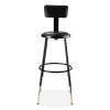 6400 Series Height Adj Heavy Duty Vinyl Steel Stool w/Backrest, Supports 300 Lb, 25"-33" Seat Ht, Black