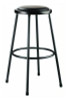 6400 Series Fixed Height Heavy Duty Vinyl Padded Steel Stool, Backless, Supports 500 Lb, 30" Seat Height, Black Seat/Base