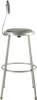 6400 Series Heavy Duty Vinyl Padded Stool With Backrest, Supports 500 Lb, 30" Seat Height, Gray Seat, Gray Back, Gray Base