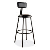 6400 Series Heavy Duty Vinyl Padded Stool With Backrest, Supports 300 Lb, 30" Seat Height, Black Seat/Back/Base