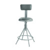 6500 Series Height Adj Heavy Duty Vinyl Swivel Stool With Backrest, Supports Up To 500 Lb, 24" To 30" Seat Height, Gray