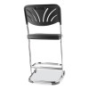 6600 Series Elephant Z-Stool With Backrest, Supports Up To 500 Lb, 22" Seat Height, Black Seat, Black Back, Chrome Frame