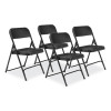 800 Series Plastic Folding Chair, Supports Up To 500 Lb, 18" Seat Height, Black Seat, Black Back, Black Base, 4/Carton