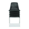 8100 Series Poly Shell Stacking Chair, Supports Up To 500 Lb, 18" Seat Height, Black Seat, Black Back, Chrome Base, 4/Pack