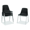 8100 Series Poly Shell Stacking Chair, Supports Up To 500 Lb, 18" Seat Height, Black Seat, Black Back, Chrome Base, 4/Carton