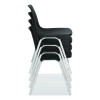 8100 Series Poly Shell Stacking Chair, Supports Up To 500 Lb, 18" Seat Height, Black Seat, Black Back, Chrome Base, 4/Carton