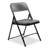 800 Series Plastic Folding Chair, Supports Up To 500 Lb, 18" Seat Height, Charcoal Seat, Charcoal Back, Black Base, 4/Carton