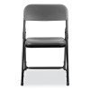 800 Series Plastic Folding Chair, Supports Up To 500 Lb, 18" Seat Height, Charcoal Seat, Charcoal Back, Black Base, 4/Carton